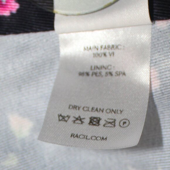 Racil Floral navy Floral front open Blazer Jacket 2 pockets size 36/small - Picture 8 of 8